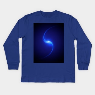 Fluorescent blue cosmic quasar with radiating aura Kids Long Sleeve T-Shirt